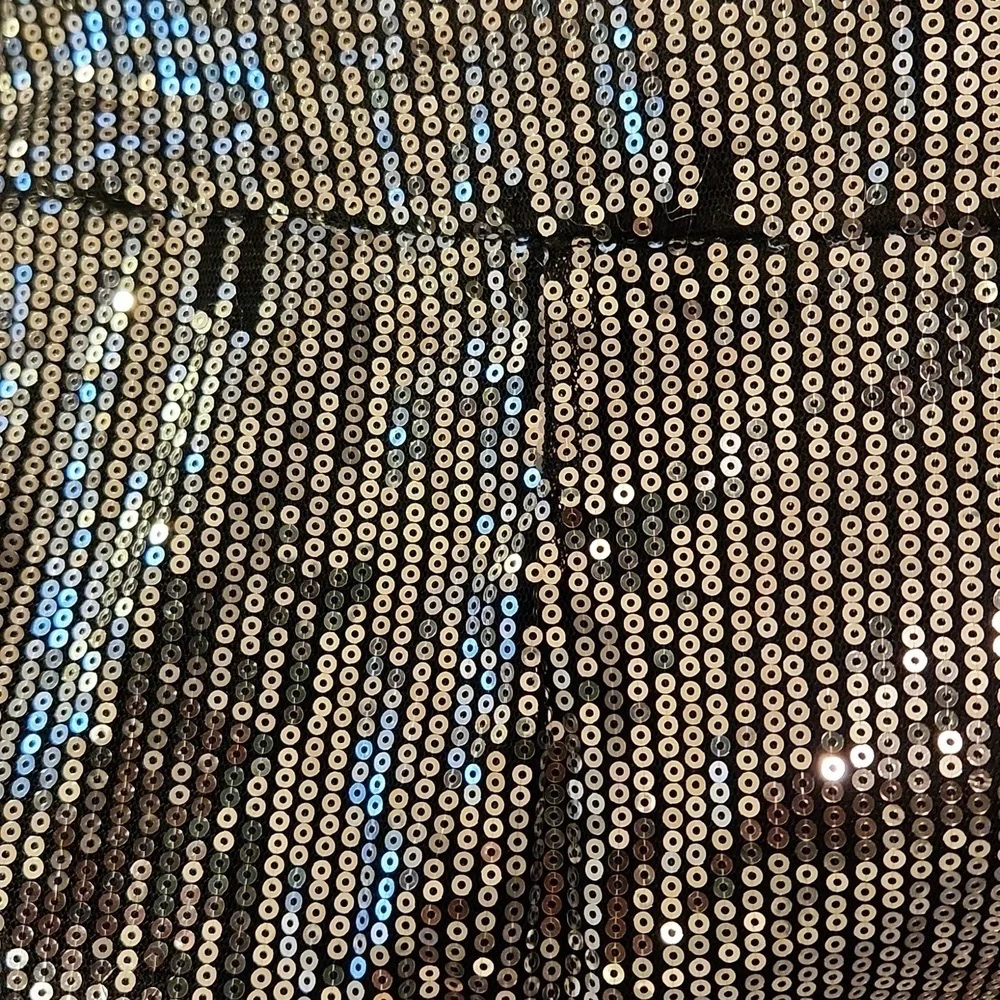 Silver Sequin Mini Skirt